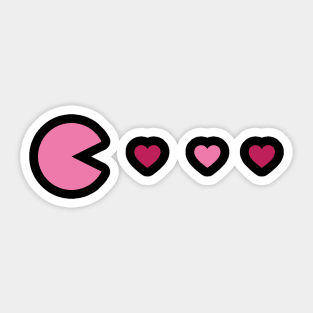 Pacman valentine's Day Sticker